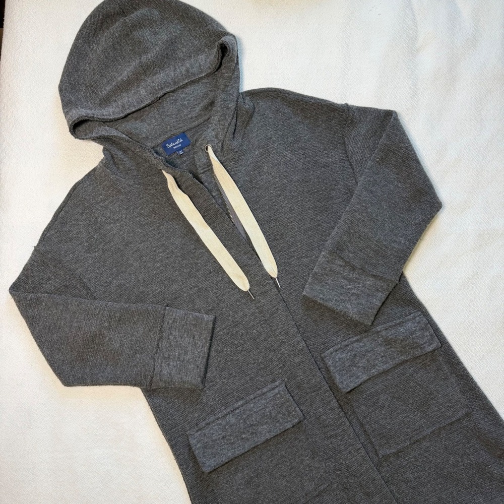 Splendid Womens Charcoal Gray Zip Up Hooded Cardigan Coat SO11714 Medium Boho